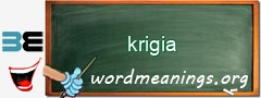 WordMeaning blackboard for krigia